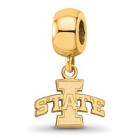 Sterling Silver Gold-plated LogoArt Iowa State University Extra Small Dangle Bead Charm view 1