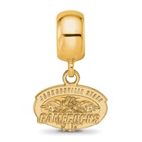 Sterling Silver Gold-plated LogoArt Jacksonville State U. Extra Small Dangle Bead Charm view 4
