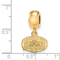 Sterling Silver Gold-plated LogoArt Jacksonville State U. Extra Small Dangle Bead Charm view 3