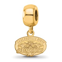 Sterling Silver Gold-plated LogoArt Jacksonville State U. Extra Small Dangle Bead Charm view 1