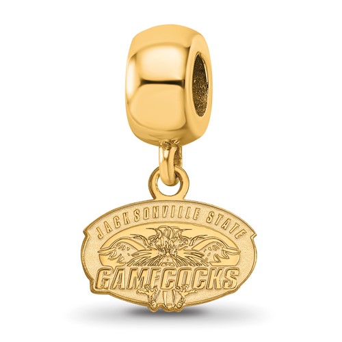 Sterling Silver Gold-plated LogoArt Jacksonville State U. Extra Small Dangle Bead Charm