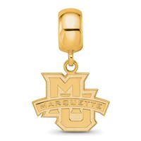 Sterling Silver Gold-plated LogoArt Marquette University Small Dangle Bead Charm view 4