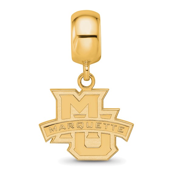Sterling Silver Gold-plated LogoArt Marquette University Small Dangle Bead Charm
