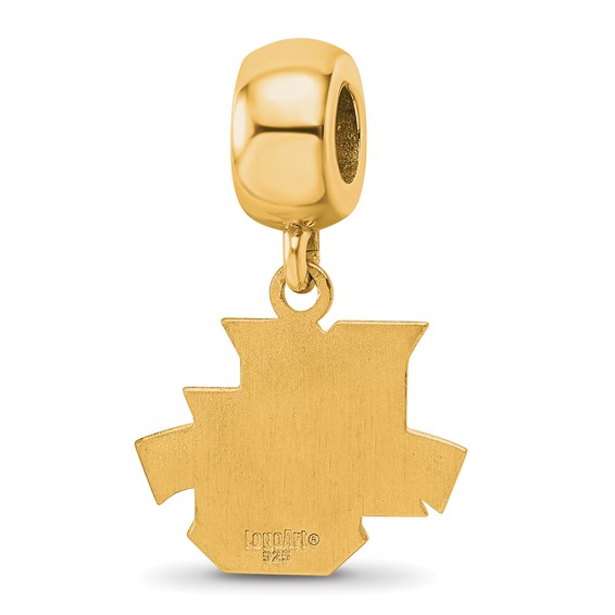 Sterling Silver Gold-plated LogoArt Marquette University Small Dangle Bead Charm