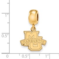 Sterling Silver Gold-plated LogoArt Marquette University Small Dangle Bead Charm view 3