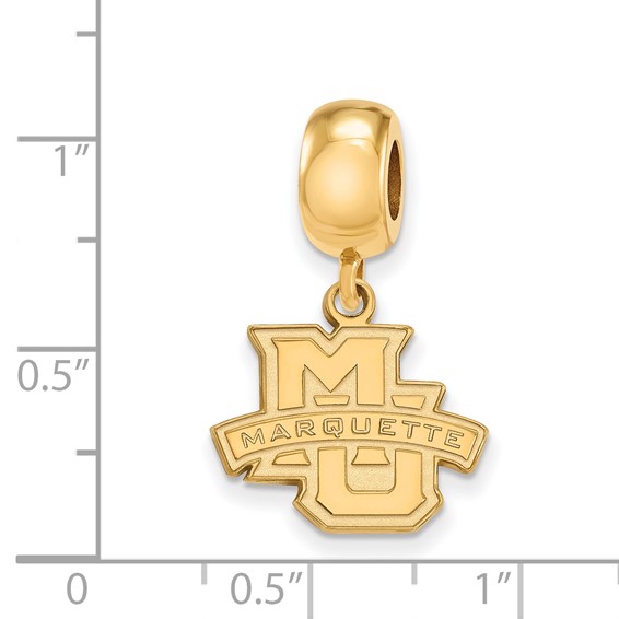 Sterling Silver Gold-plated LogoArt Marquette University Small Dangle Bead Charm