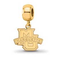 Sterling Silver Gold-plated LogoArt Marquette University Small Dangle Bead Charm view 1