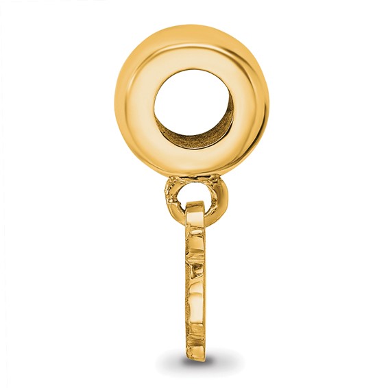 Sterling Silver Gold-plated LogoArt Montana State University Bobcat Extra Small Dangle Bead Charm