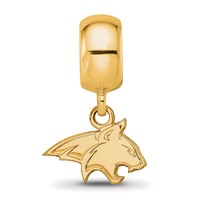 Sterling Silver Gold-plated LogoArt Montana State University Bobcat Extra Small Dangle Bead Charm view 4