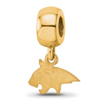 Sterling Silver Gold-plated LogoArt Montana State University Bobcat Extra Small Dangle Bead Charm view 5