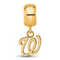 Sterling Silver Gold Plated Major League Baseball LogoArt Washington Nationals Dangle Bead view 4