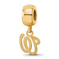 Sterling Silver Gold Plated Major League Baseball LogoArt Washington Nationals Dangle Bead view 5