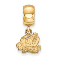 Sterling Silver Gold-plated LogoArt Old Dominion University Extra Small Dangle Bead Charm view 3