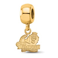 Sterling Silver Gold-plated LogoArt Old Dominion University Extra Small Dangle Bead Charm view 1