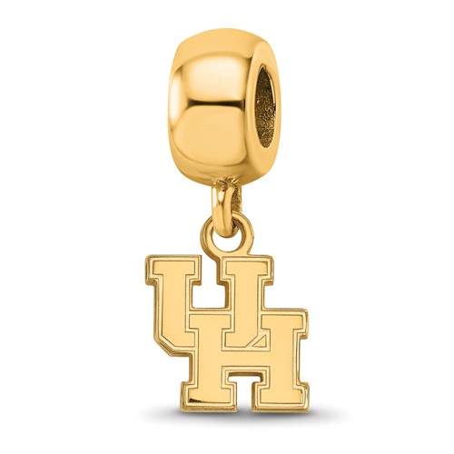 Sterling Silver Gold-plated LogoArt University of Houston U-h Extra Small Dangle Bead Charm