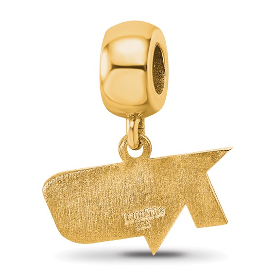 Sterling Silver Gold-plated LogoArt University of North Dakota Extra Small Dangle Bead Charm
