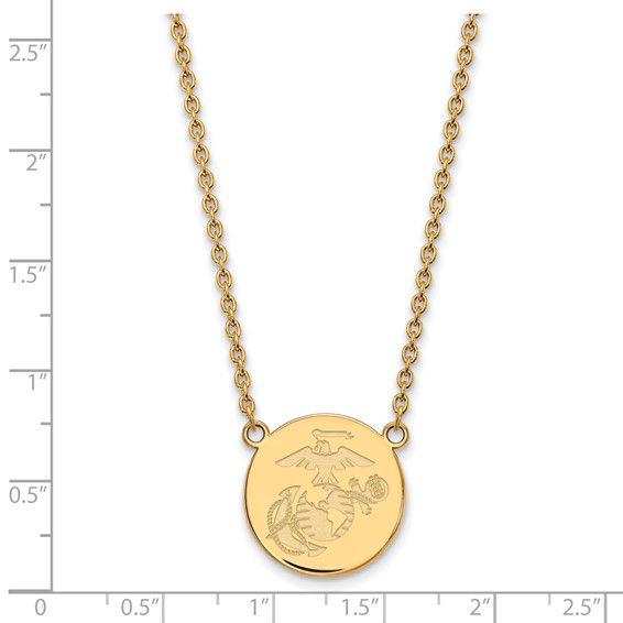 14ky U.S. Marine Corps Split Chain Disc Pendant