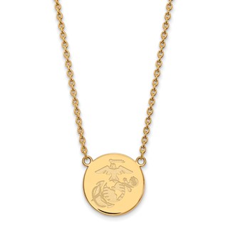 14ky U.S. Marine Corps Split Chain Disc Pendant