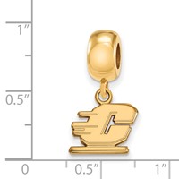 Sterling Silver Gold-plated LogoArt Central Michigan University Letter C Extra Small Dangle Bead Charm view 2