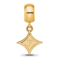 Sterling Silver Gold-plated LogoArt Furman University Small Dangle Bead Charm view 4