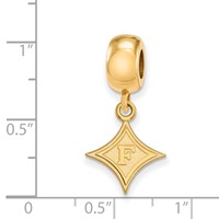 Sterling Silver Gold-plated LogoArt Furman University Small Dangle Bead Charm view 3