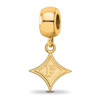 Sterling Silver Gold-plated LogoArt Furman University Small Dangle Bead Charm view 1