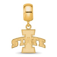 Sterling Silver Gold-plated LogoArt Iowa State University Small Dangle Bead Charm view 4