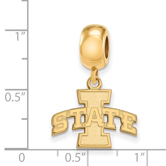 Sterling Silver Gold-plated LogoArt Iowa State University Small Dangle Bead Charm