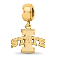 Sterling Silver Gold-plated LogoArt Iowa State University Small Dangle Bead Charm view 1