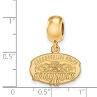 Sterling Silver Gold-plated LogoArt Jacksonville State U. Small Dangle Bead view 3