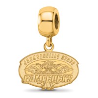Sterling Silver Gold-plated LogoArt Jacksonville State U. Small Dangle Bead view 1
