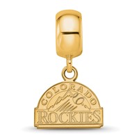 Sterling Silver Gold Plated Major League Baseball LogoArt Colorado Rockies Dangle Bead view 4
