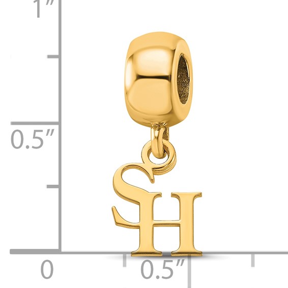 Sterling Silver Gold-plated LogoArt Sam Houston State University Extra Small Dangle Bead Charm