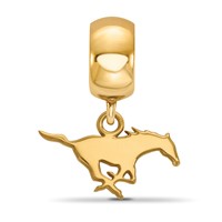 Sterling Silver Gold-plated LogoArt Southern Methodist University Mustang Extra Small Dangle Bead Charm view 3