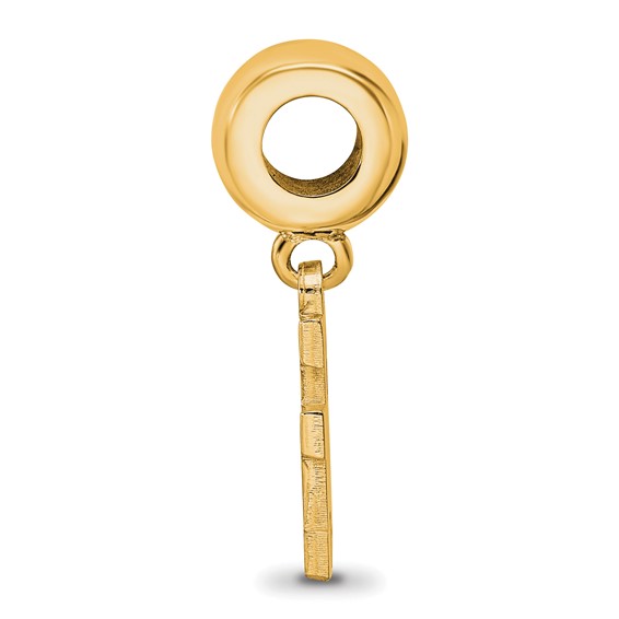 Sterling Silver Gold-plated LogoArt University of Houston U-H Small Dangle Bead Charm