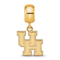 Sterling Silver Gold-plated LogoArt University of Houston U-h Small Dangle Bead Charm view 4