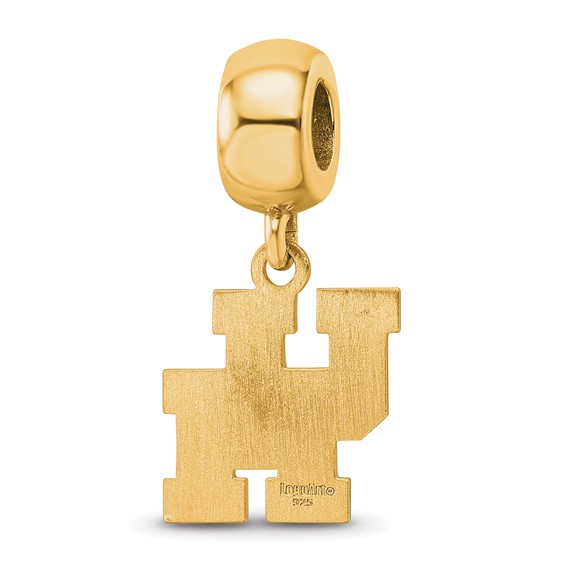 Sterling Silver Gold-plated LogoArt University of Houston U-H Small Dangle Bead Charm