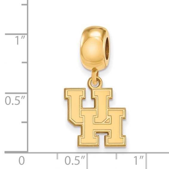 Sterling Silver Gold-plated LogoArt University of Houston U-H Small Dangle Bead Charm