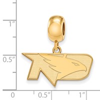 Sterling Silver Gold-plated LogoArt University of North Dakota Small Dangle Bead Charm view 3