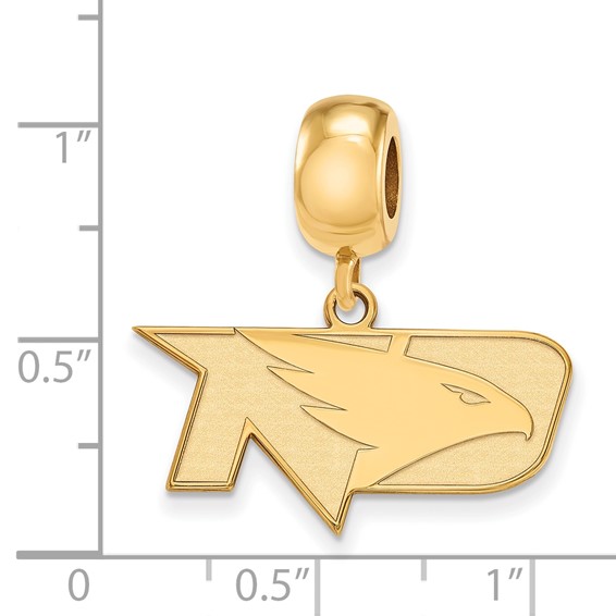 Sterling Silver Gold-plated LogoArt University of North Dakota Small Dangle Bead Charm