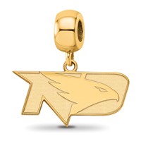 Sterling Silver Gold-plated LogoArt University of North Dakota Small Dangle Bead Charm view 1