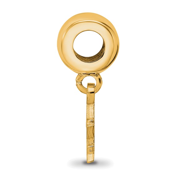 Sterling Silver Gold Plated Major League Baseball LogoArt Houston Astros Dangle Bead