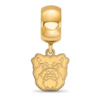 Sterling Silver Gold-plated LogoArt Butler University Bulldog Extra Small Dangle Bead Charm view 3