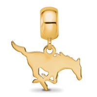 Sterling Silver Gold-plated LogoArt Southern Methodist University Mustang Small Dangle Bead Charm view 4