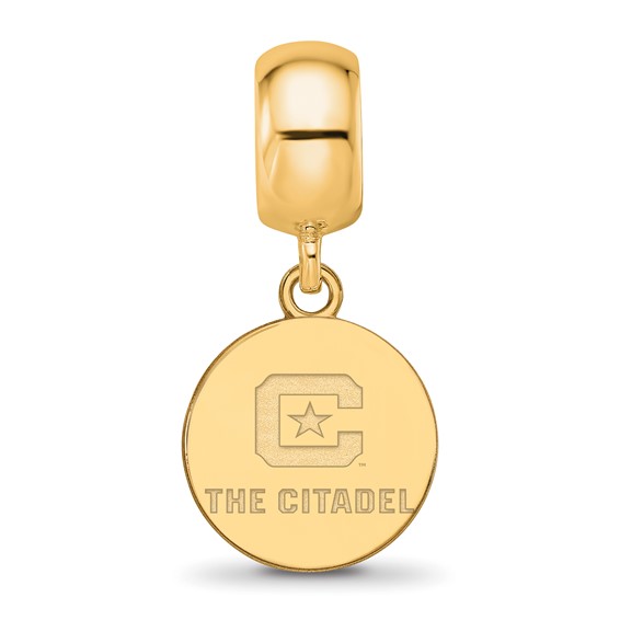 Sterling Silver w/GP LogoArt The Citadel Small Dangle Bead