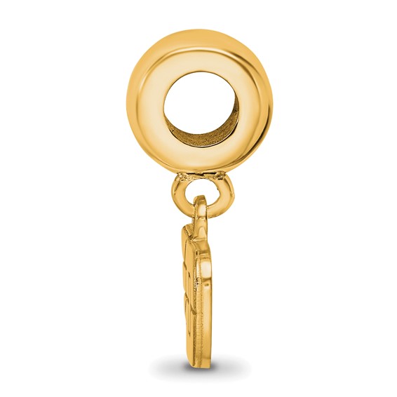 Sterling Silver Gold-plated LogoArt University of Dayton Extra Small Dangle Bead Charm