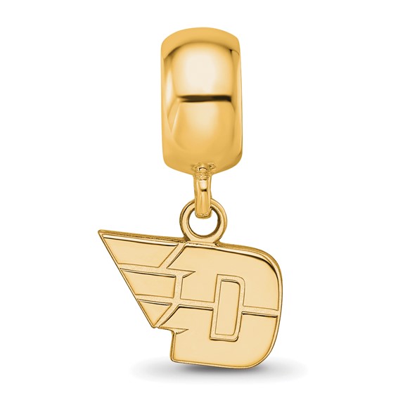 Sterling Silver Gold-plated LogoArt University of Dayton Extra Small Dangle Bead Charm