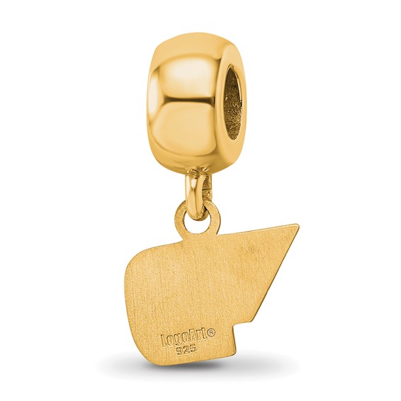 Sterling Silver Gold-plated LogoArt University of Dayton Extra Small Dangle Bead Charm