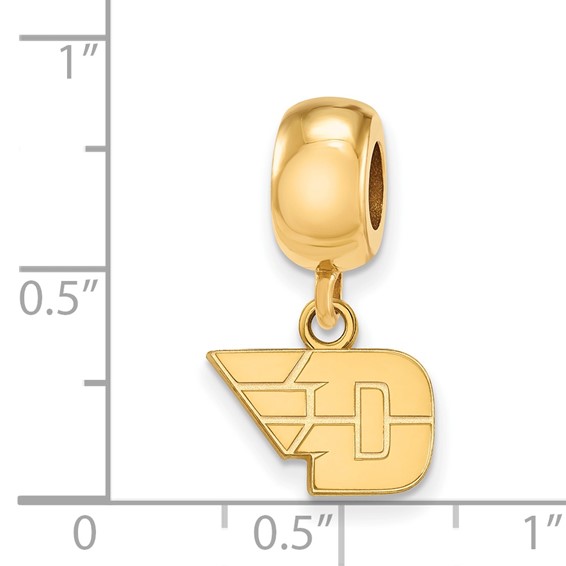 Sterling Silver Gold-plated LogoArt University of Dayton Extra Small Dangle Bead Charm