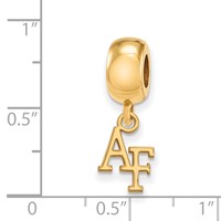 Sterling Silver Gold-plated LogoArt United States Air Force Academy A-f Extra Small Dangle Bead view 3